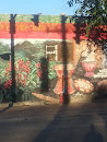 Mural on the side of ShawarmaTime Restaurant