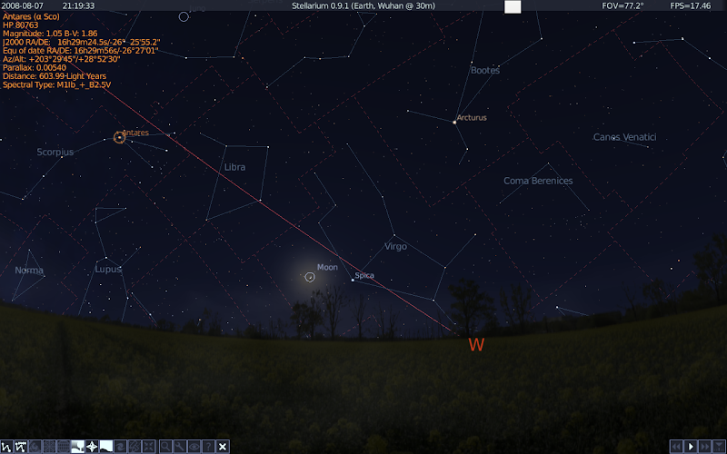 Snapshot of Stellarium Snapshot of Stellarium