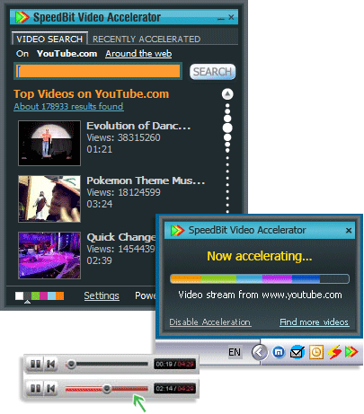 SpeedBit Video Accelerator in action