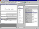 Het Report Designer Window van Visual FoxPro met daarnaast het Data Environment window en het Properties Window.
