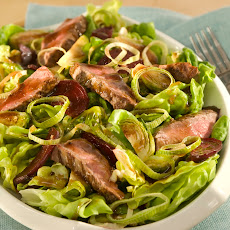 Balsamic Steak Salad With Roasted Brussels Sprouts & Beets