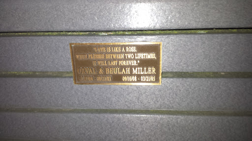 Orval Miller Memorial Bench 