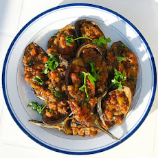Asian Stuffed Eggplant With Hawaiian-Style Pork (Or Turkey) Hash