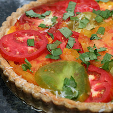 Heirloom Tomato Tart with a Parmesan Basil Crust