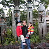 Kai, Mike, and Eidan outside the Enchanted Tiki Room