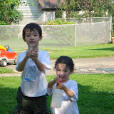 Kai and Eidan getting the cameraman (me) wet