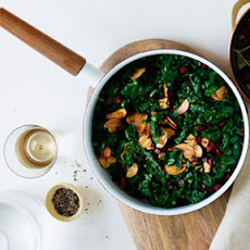 Sautéed Kale with Chorizo and Crispy Garlic