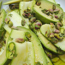Cook the Book: Zucchini Carpaccio with Avocado, Pistachios, and Pistachio Oil 