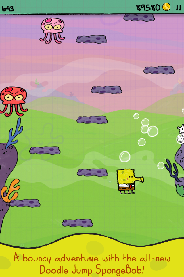 Android application Doodle Jump SpongeBob screenshort