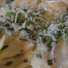 Ravioli With Asparagus, Mint & Mascarpone
