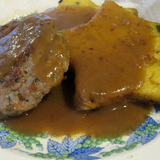 Cheesy Polenta with Sage Breakfast Sausage and Red Eye Gravy