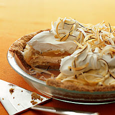 Macadamia Ice Cream and Mango Sorbet Swirl Pie