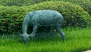 Grazing Deer Statue 