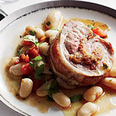 Stuffed Veal Breast with Gigante Beans
