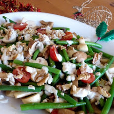 Marinated Mushroom, Green Bean, Cherry Tomato & Walnut Salad