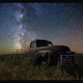 GMC by Aaron Groen - Transportation Automobiles ( gmc resized with border to work on pixoto, pickup, pwcstars-dq, truck, stars, gmc, south dakota, milky way stars, milky way )