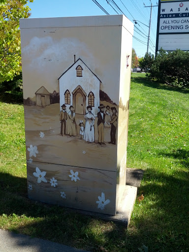 Old Church Painting on Electrical Box