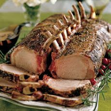 Roasted Double Rack of Pork with Morel Mushroom Pan Sauce