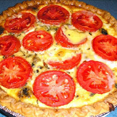 My Special Friday Night Vegetarian Onion and Tomato Quiche