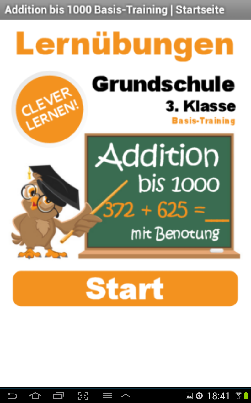 Android application Grundschule 3. Klasse +Rechnen screenshort