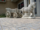 Horse And Wagon Statue