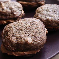 Chocolate Chocolate-Chip Cookies with Mocha Cream Filling