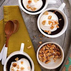 Vanilla Pots de Crème with Dark Chocolate and Roasted Almonds