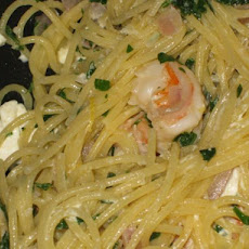 Garlic Shrimp, Lemon and Feta Spaghetti