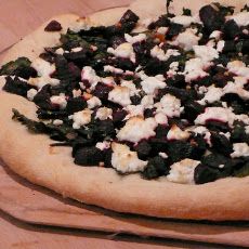 Arugula, Caramelized Onion and Goat Cheese Pizza