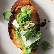 Peas, Mint & Parmesan Crostini
