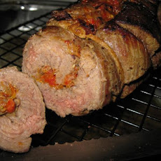 Mediterranean Inspired Stuffed and Rolled Flank Steak