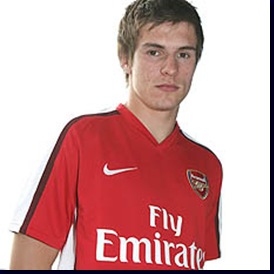 Aaron Ramsey (Arsenal). New Arsenal signing. Emirates Stadium, Arsenal Football Club, London, 9/6/2008. Credit : Stuart MacFarlane / Arsenal Football Club