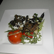Barbecue Lamb on Mediterranean Salad