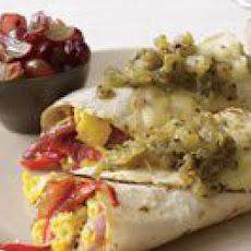 Sausage-and-Pepper Burritos with Grape Relish
