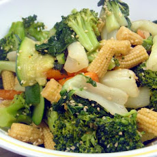 Steamed Vegetables With Honey Sesame Dressing