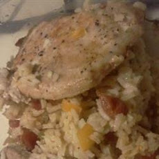 Pork Chops with Garden Rice