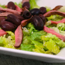 Leftover Steak Salad Recipe with Feta Vinaigrette and Kalamata Olives