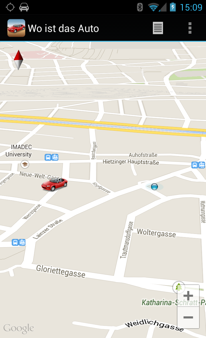 Android application Find My Car screenshort