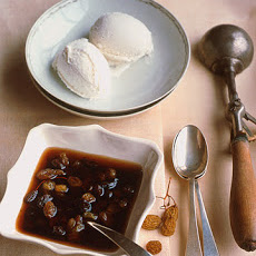 Ice Cream with Rum-Raisin Sauce