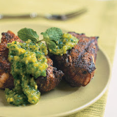 Spiced Lamb Chops with Mint-Mango Sauce