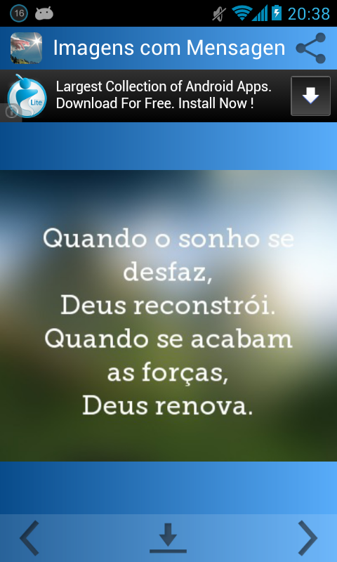 Android application Imagens com Mensagens de Deus screenshort