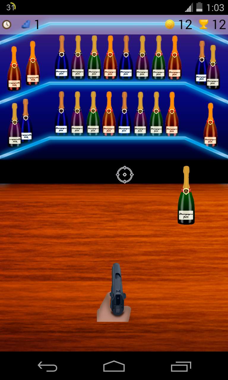 Android application bottle shoot game screenshort