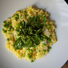 Fresh Pea Risotto with Arugula & Parmesan