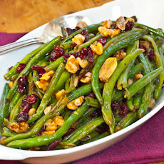 Roasted Green Beans with Cranberries & Walnuts