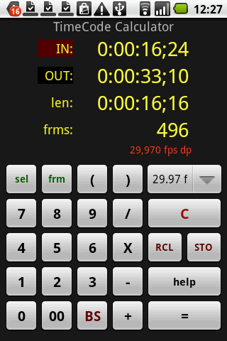 TimeCode Calculator