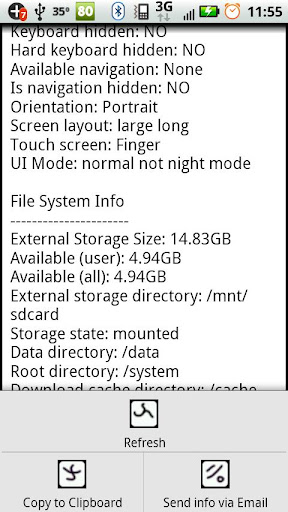 System Information Text