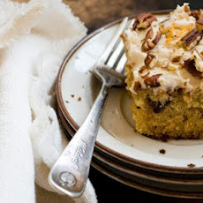 Ruby red grapefruit and pecan sheet cake