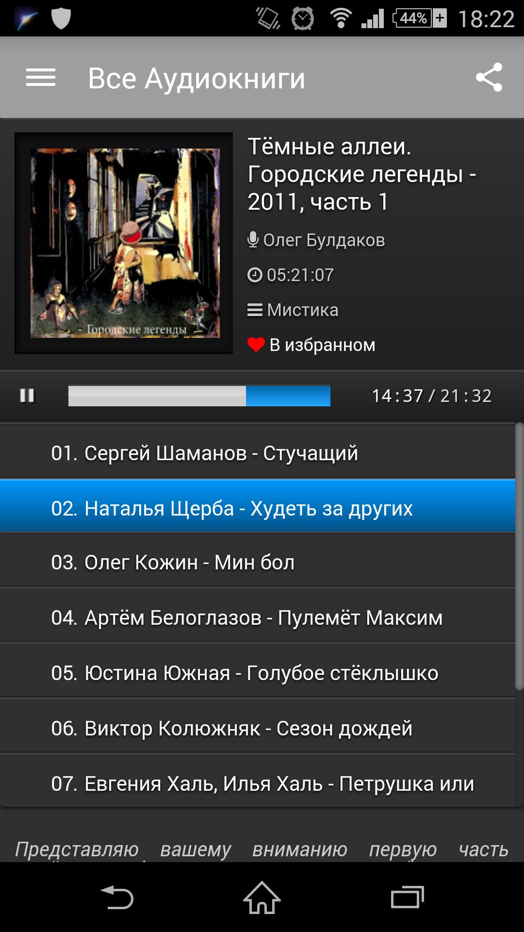 Android application All Audiobooks Ru screenshort