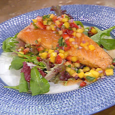 Grilled Salmon with a Pineapple, Mango and Strawberry Salsa