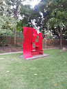 Red Abstract Sculpture